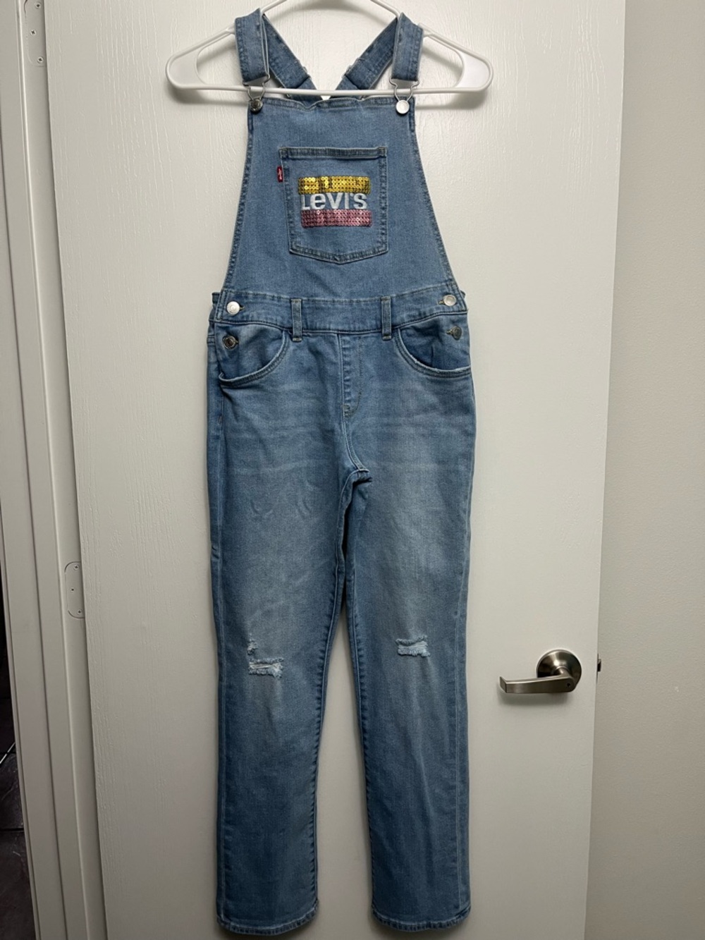 Levi's Light Blue Denim Kids Overalls with Rainbow Patch